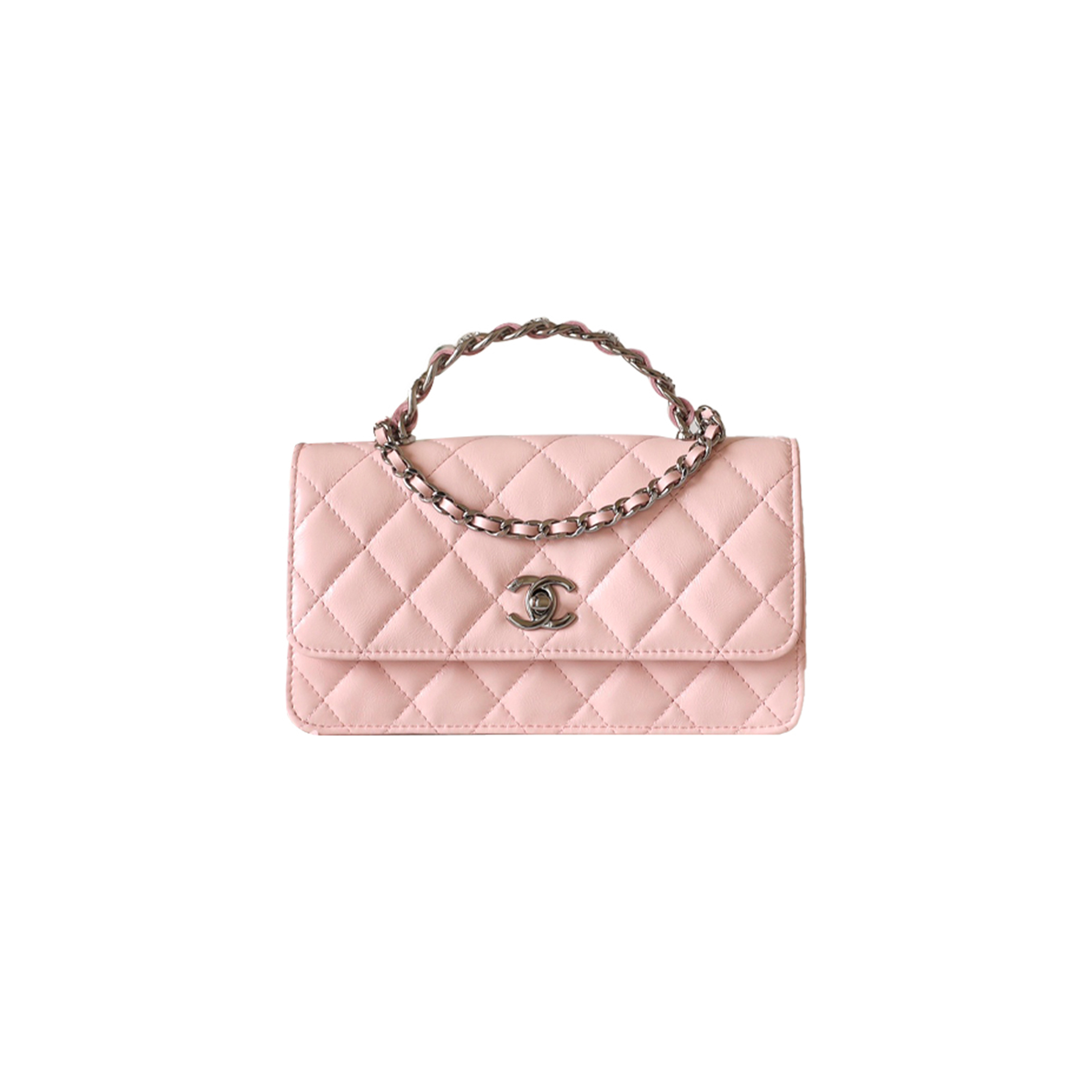 Ch*el master cc woc pink lambskin silver hardware ap3645 (18.5*11*6cm)